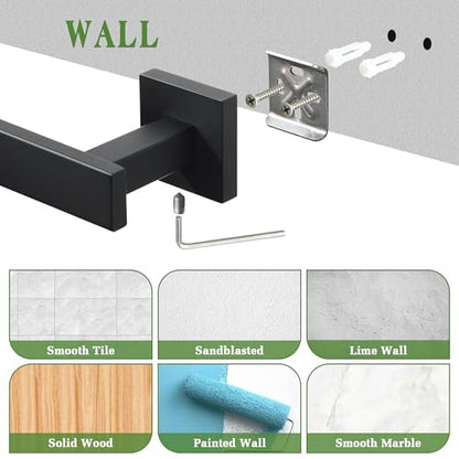 Alise Towel Bars for Bathroom Wall Mounted,24 Inch Towel Racks for Bathroom,SUS304 Stainless Steel Bathroom Towel Holder Towel Rod,Matte Black Towel Hanger Towel Rail