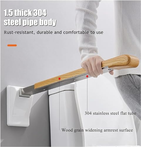 CEEBUS Bath Handles for The Elderly, Foldable Toilet Grab Bar Rail Handrail Bathroom Drop Down Safety Support Stainless Steel Wall Mounted Assist Aid Tool for Elderly Handicapped (Color : A), kk852