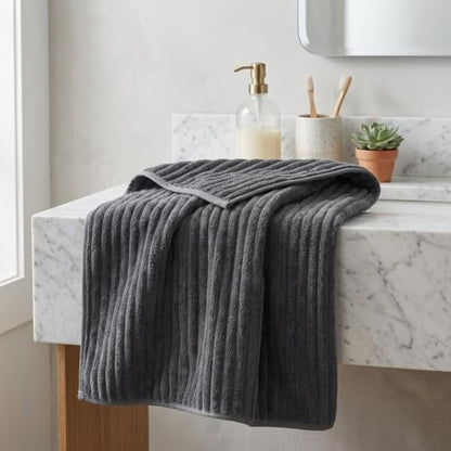 3 Pack Bath Towel Set, 40"x80" Oversized Bath Sheet, Charcoal Gray | Ultra Soft Microfiber, Lint Free, Quick Dry, Highly Absorbent, Full Body Coverage, 1 Bath Sheet, 1 Hand Towel, 1 Washcloth - color: Charcoal Gray, size: 3 Piece Towel Set