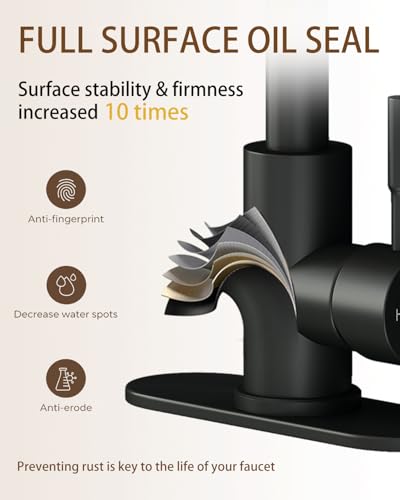 Bathroom Faucets, Bar Sink Faucet Single Hole for Bathroom Kitchen Campers with Pop-Up Drain Hose, Suitable for Farmhouse Vanity Lavatory - color: Matte Black, style: Classic