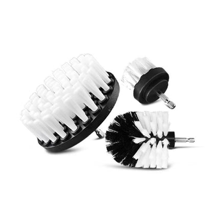 Drill Power Cleaning Brush Set of 4, Power Scrubber Brushes with Extended Attachment, All Purpose for Floor, Tub, Shower, Tile, Bathroom and Kitchen Surface, White - color: White