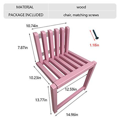 Folding Chair Wall-Mounted Invisible Shoe-Changing Stool Made of Solid Wood Wall Seat Folding with Support Legs Saving Space Suitable for Various Occasions Pink - color: Pink