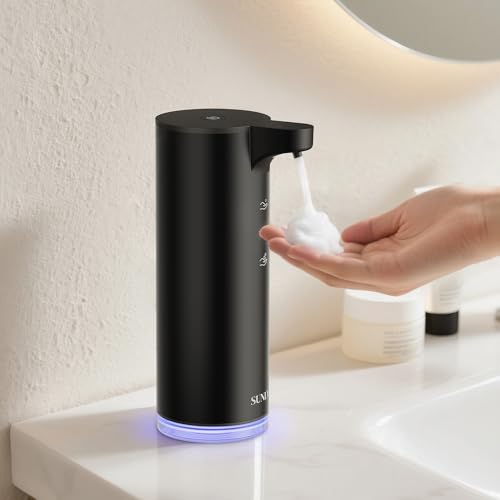 Automatic Foam Soap Dispenser, 0.2s Fast Sensor, USB-C Rechargeable, Smudge-Resistant Stainless Steel, Touchless Liquid & Foaming Soap Dispenser for Bathroom, Kitchen, Hotel, Black - color: Black