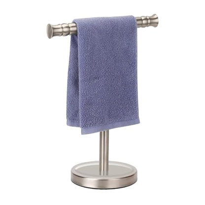 Hand Towel Holder Stand for Bathroom Vanity Countertop SUS304 Stainless Steel T-Shape Free Standing Towel Rack Stand Towel Bar for Bathroom Kitchen (Brushed Nickel) - color: Brushed Nickel
