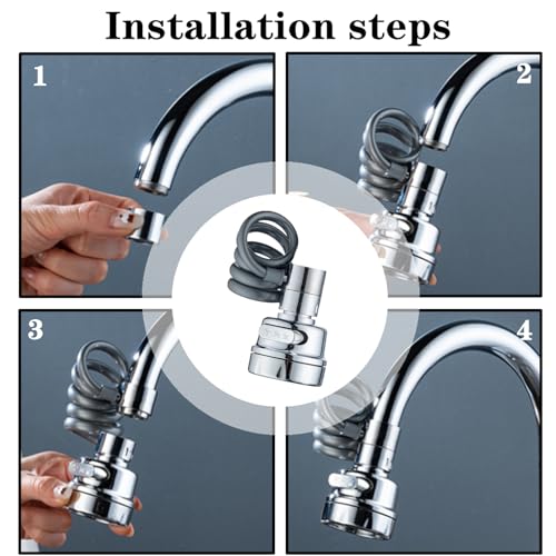 Sink Faucet Extender Professional Sink Sprayer Attachment 360° Rotatable Sink Faucet Extender Aerator with Stretchable Hose for Kitchen and Bathroom,3 Water Outlet Modes