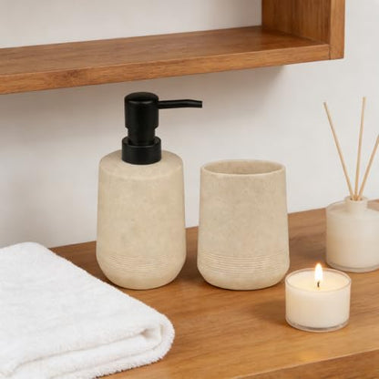 Resin Bathroom Set (Beige, 2 Pcs-B) - color: Beige, size: 2 Pcs-B