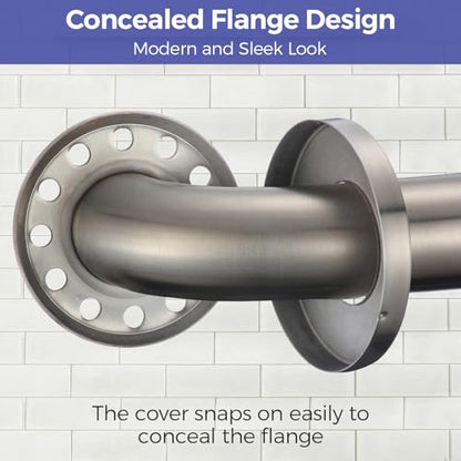 Stardrix 18-Inch ADA Compliant Grab Bar, 1.5" Diameter, Concealed Mounting Flanges, Handicap Friendly, Commercial & Residential Bathrooms, Brushed Stainless Steel - color: Brushed, size: 18"