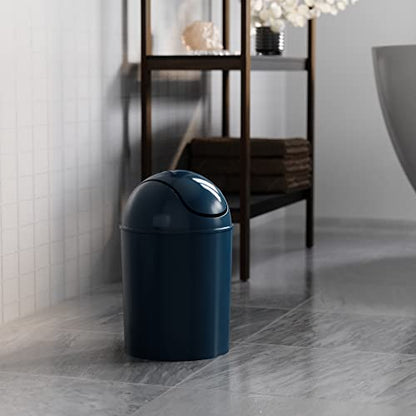 Umbra 1.25 Gallon Mini Waste Can with Removable Swing-Top Lid - Small Garbage Bin for Kitchen, Bathroom, Bedroom, Office - Compact Trash Can Fit Under Tables & Counters - Dark Blue - color: Dark Blue