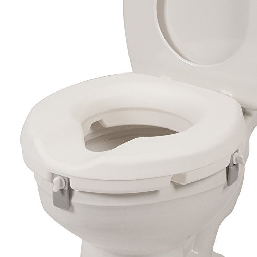PCP Raised Toilet Seat, Increase Height Over Commode, Elevated, White, 3 Inch Rise