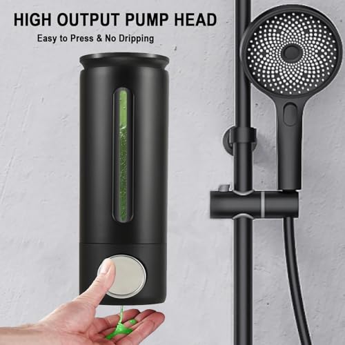 Manual Wall Mounted Soap Dispenser, 16.9oz Black Plastic Lotion Container | 500ml Clear Refillable Plastic Lotion Container, Black Hand Wash Pump Bottle, Refill Container for Home, Hotel, Office - color: A-black