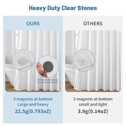 3 Pack Water-Repellent Fabric Shower Curtain Liner, 72x72 White | 100% polyester, 3 Magnets, Rustproof Grommets&Weighted Hem, quick-dry,machine washable, hotel quality for Standard bathroom - color: White, size: 72"W x 72"L (Pack of 3)