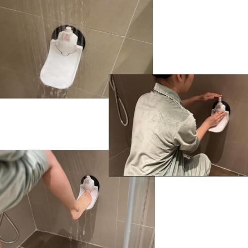 Shower Foot Rest for Shaving Legs with Upgraded Industrial Suction Cup, Only Fit Smooth & Non-Porous & Bigger 5.2 Inches Tile Wall, White, Pack of 1 | Sticks Securely: 5" industrial suction cup offer 337 lbs holding power on smooth tile/glass - for leg sh
