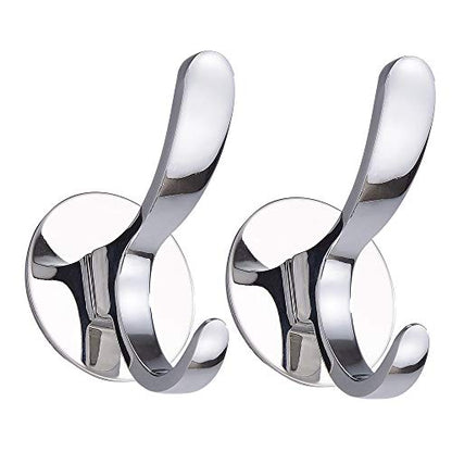 Adhesive Coat Hooks Stainless Steel Self Adhesive Robe Towel Bathroom Kitchen Wall Hook No Screws Damage Free