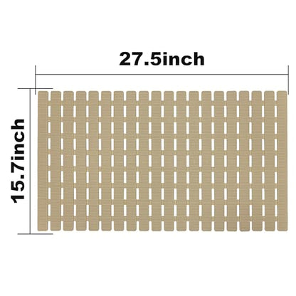 BEMISO Shower Mat Non Slip Bathtub Mat with Suction Cups and Drain Holes 27.5 x15.7 Inch Bath Mat for Tub & Shower.Easy Dry,Easy to Cut,Eco-Friendly - color: Brown, size: 27.5 x 15.7 inches