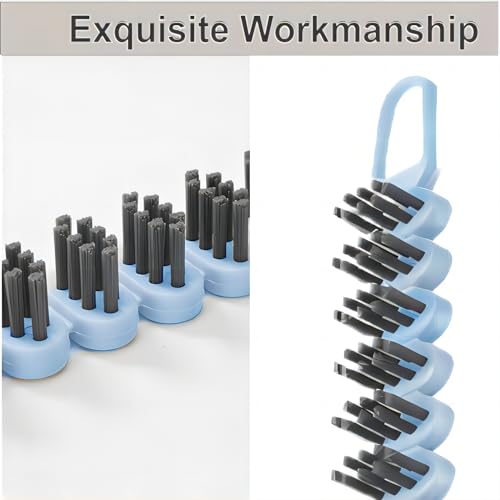 Crevice Cleaning Brush Set Grout Scrub Cleaning Tools 3 Pcs Black/Blue - color: Black&blue