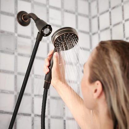 Moen Engage Magnetix Mediterranean Bronze 3.5-Inch Six-Function Detachable Handheld Showerhead with Magnetic Docking System, 26100BRB - color: Mediterranean Bronze, size: Showerhead