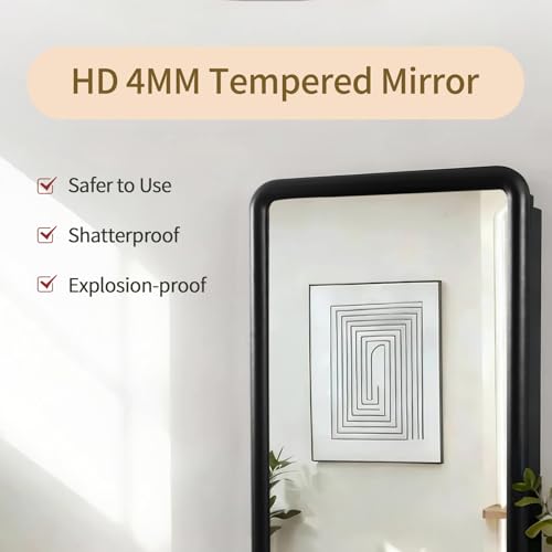 Black Medicine Cabinet, 18x26.5 Inch Wood Framed Mirror, Fully Assembled Recessed or Wall Mount Wood Cabinet with 2 Storage Shelves, Fully Assembled - color: Black