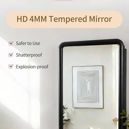 Black Medicine Cabinet, 18x26.5 Inch Wood Framed Mirror, Fully Assembled Recessed or Wall Mount Wood Cabinet with 2 Storage Shelves, Fully Assembled - color: Black