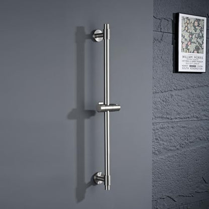 Shower Slide Bar 30-Inch with Adjustable Handheld Shower Head Holder for Bathroom Wall Mount SUS 304 Stainless Steel Brushed Nickel Finish