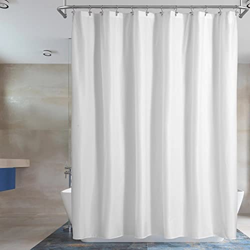 Barossa Design Waterproof Fabric Shower Curtain or Liner Microfiber - Soft Cloth & Hotel Quality, Machine Washable White Shower Curtain Liner for Bath Tub, 72x72 Inches - color: Pure White, size: 72"W x 72"L (Pack of 1)