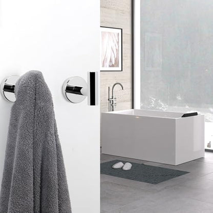 NearMoon Bath Towel Hooks- SUS 304 Stainless Steel Robe Hook Holder, Heavy Duty Coat Hook for Bathroom Livingroom Hotel Kitchen Garage, Wall Mounted (Chrome Finish, 3 Pack) - color: Chrome Finish, size: 3 Pack