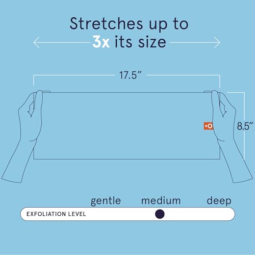 Cleanlogic Body Exfoliating Cloth, Stretchy Detox Charcoal Infused Exfoliator Bath and Shower Washcloths, Reusable Daily Skincare Tool, 3 Count Value Pack - size: 3 Count (Pack of 1), style: Detoxify - Stretch Cloth