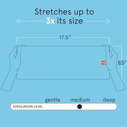 Cleanlogic Body Exfoliating Cloth, Stretchy Detox Charcoal Infused Exfoliator Bath and Shower Washcloths, Reusable Daily Skincare Tool, 3 Count Value Pack - size: 3 Count (Pack of 1), style: Detoxify - Stretch Cloth