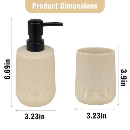 Resin Bathroom Set (Beige, 2 Pcs-B) - color: Beige, size: 2 Pcs-B