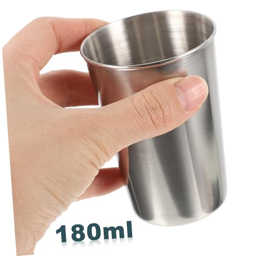 Stainless Steel Water Cup 180ml Bathroom Tumbler for Beverages Silver Leakproof Design for Home and Travel - size: 8.50X6.00X6.00CM