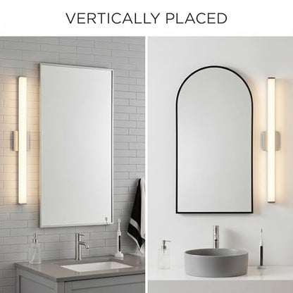 URSOLA 48" Modern LED Bathroom Light Fixtures, Brushed Nickel 3CCT Dimmable Bathroom Vanity Light Over Mirror, Bathroom Vanity Bath Bar Lights with Double Layer Acrylic Shade - color: Brushed Nickel, size: 48inch