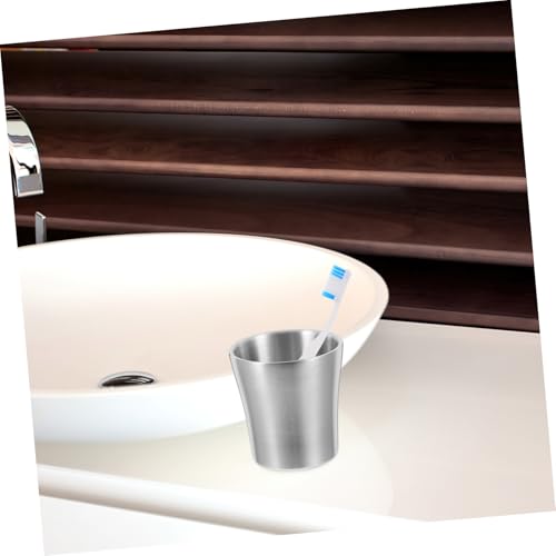 Cabilock Bathroom Insulated Tumbler Metal Cups Water Tumblers Mug Drinking Glasses for Travel Camping Silver Cup 180ml