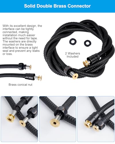 Hibbent All Metal Shower Hose, 90 Inch Stainless Steel Extra Long Shower Hose Replacement, Anti-Twist Flexible Bathroom Handheld Shower Head Hose Extension with Brass Insert & Nut, Oil Rubbed Bronze - color: Oil Rubbed Bronze, size: 90 Inch