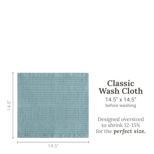 GILDEN TREE Waffle Towels Wash Cloths for Showering, Exfoliating Washcloth Face Towels, Quick Dry Towel Cotton Washcloths Set of 4, Classic Style (Seafoam) - color: Seafoam, size: Washcloth (4 Pack)