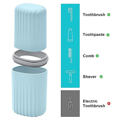 Bar Travel Soap Case Container, Portable Travel Toothbrush Case Holder | Dish Soap, drainage, leakproof, 7.88 in, Traveling Toothpaste Tooth Brush Holder, Cover, Trip, Camping - color: Blue