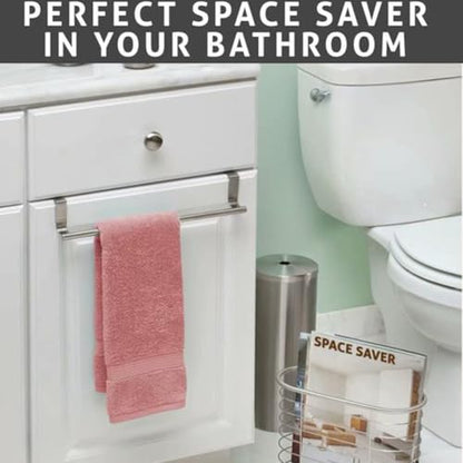 2 Pieces Towel Bar, Stainless Steel Towel Hanger Kitchen Cabinet Towel Rack, Over Door Towel Rack Bar Holders(Color:S,2pcs)