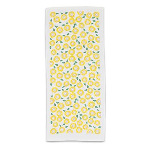NOREN Japanese Hand Towel (Senshu Osaka Towel - Sunflowers) Cotton Towel/Made in Japan 100% Cotton/Quick Drying Absorbent Ultra Soft Thin/Japanese Pattern - color: Sunflowers, size: Hand Towel