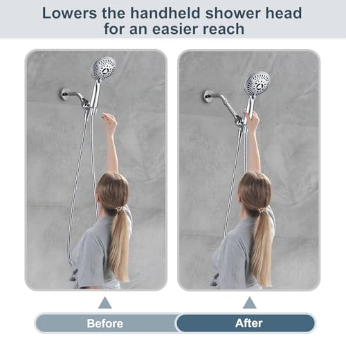 BRIGHT SHOWERS Shower Arm Extender for Rain and Handheld Shower Head, 4 Inch Shower Head Extension Arm, Shower Pipe Extension for Extending or Lowering Showerhead, Chrome - color: Chrome, style: 4 Inch Extension