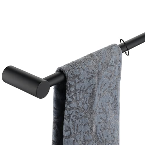 JQK Towel Bar Black, 18.5 Inch 304 Stainless Steel Thicken 0.8mm 2 Pieces Towel Rack Bathroom Wall Mount, Useable Length 16 Inch, TB610L16-PB - color: Black, size: 16.5 Inch