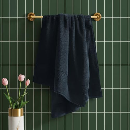 Ted Baker Cotton Bath Towel Soft, Highly Absorbent, 30 x 56, Black, 1 Pc - color: Black, size: Bath Towel - 1 Piece