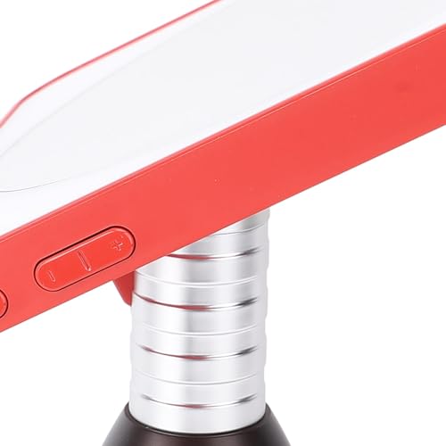 Yosoo 30x Magnifying Mirror with Light, Large 6' Lighted 30x Magnified Mirror with Suction Cups & Table Stand, Lighted Makeup Mirror with 12 Brightness Levels, 360° Rotation (Red Black) - color: Red Black