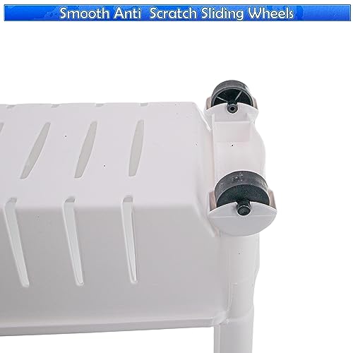 Slim Rolling Storage Cart - Narrow Slide Out Shelving Utility Cart - Mobile Storage for Laundry, Bathroom, Kitchen & Between Washer and Dryer. - color: White