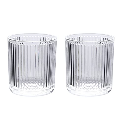 Gaolinci 2 Pcs Glass Tumbler Cup,Toothbrush Holder, Bathroom Cups, 10 oz - color: Clear, size: 10 oz