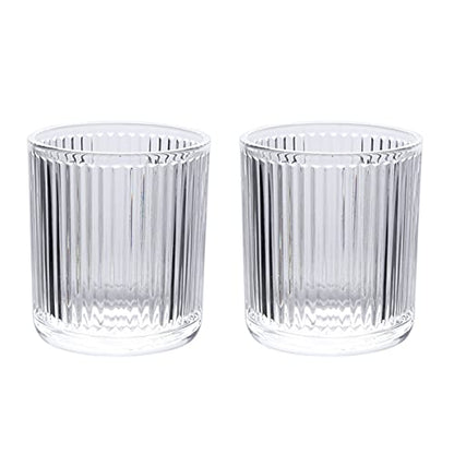Gaolinci 2 Pcs Glass Tumbler Cup,Toothbrush Holder, Bathroom Cups, 10 oz - color: Clear, size: 10 oz