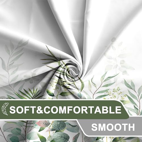 AWERT Shower Curtain Plants for Bathroom,Waterproof Quick-Drying Green Leaves Shower Curtain Set with Hooks 48x72 Inch - color: Green and Magenta, size: 48"W x 72"L (Pack of 1)