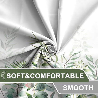 AWERT Shower Curtain Plants for Bathroom,Waterproof Quick-Drying Green Leaves Shower Curtain Set with Hooks 48x72 Inch - color: Green and Magenta, size: 48"W x 72"L (Pack of 1)