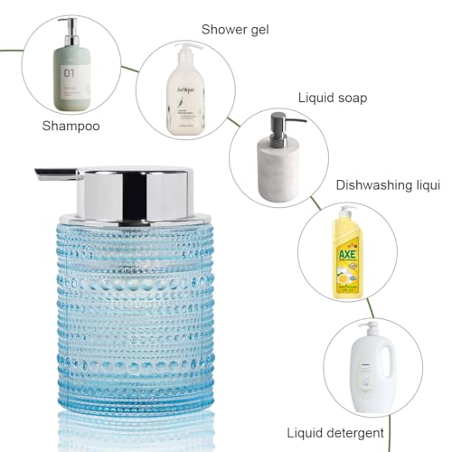 Blue Bathroom Accessory Sets, Glass Toothbrush Holder and Soap Dispenser for Bathrooms, Foaming Hand Soap Dispenser, Toothbrush and Toothpaste Cup Holder, Soap and Toothbrush Holder Set - color: Blue