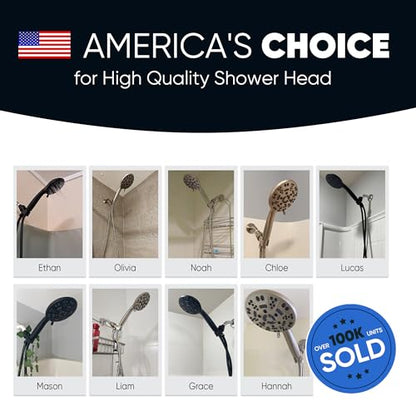 Cobbe 8-Setting Handheld Shower Head, Water-Saving Design, Chrome | Trickle Pause Mode, 5ft Stainless Steel Hose, Brass Swivel Bracket, Tool-Free Installation - color: Chrome