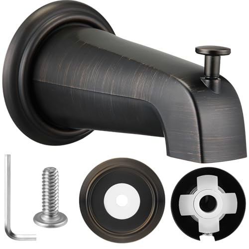 Diverter Tub Spout Compatible with Kohler GP85556-CP (Oil Rubbed Bronze) | Slip On Bathroom Bathtub Faucet Replacement for 1/2"Copper Water Tube, Metal Cover Ring and Foam Gasket Included - color: Oil Rubbed Bronze