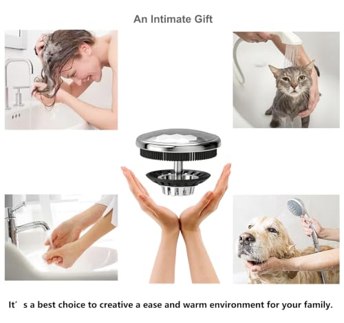 XAJOON Bathtub Drain Hair Catcher/Bathtub Protector Suitable for Bathroom Bathtub, Pop-Up Drains and Bathroom Sink. (Patented Product) (Chrome) - color: Chrome