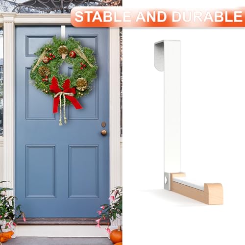 2 Pack Over The Door Hooks(L=6.1"), Over Door Hanger, Heavy Duty No Drill Hanger for Towels, Coats, Hats, Bags in Bathroom, Bedroom, Kitchen, Living Room-White - color: White(2 Pack 6.1")